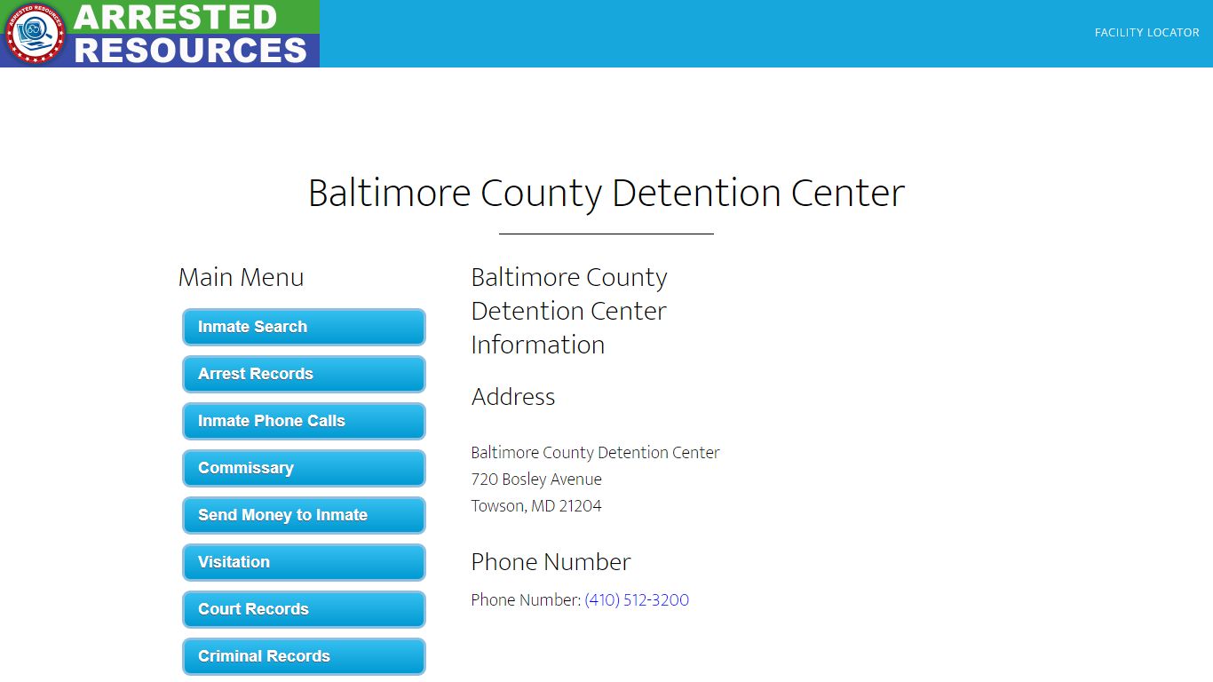 Baltimore County Detention Center - Inmate Search - Towson, MD